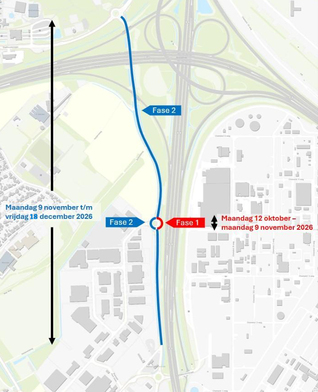 Situatietekening van straat Napoleonsbaan en en omgeving gate 7