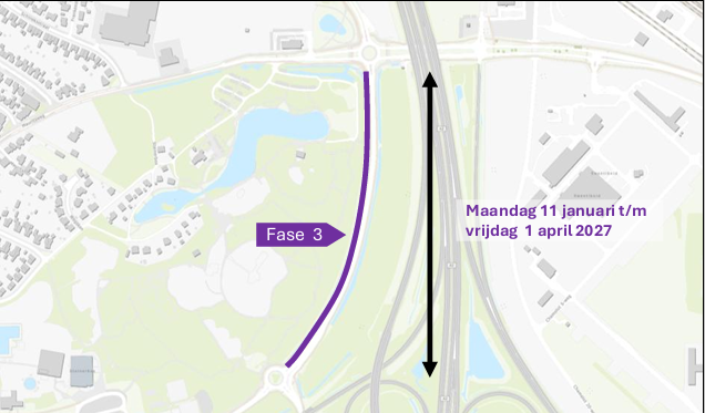 Situatietekening van de straat Sanderboutlaan