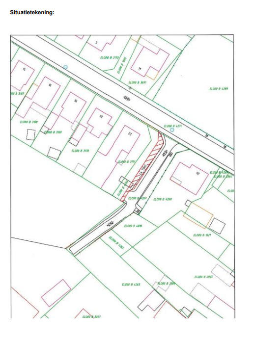 Situatietekening strook tuingrond nabij Kempken 22