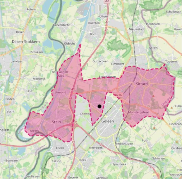 Kaartje risicogebied stroomuitval