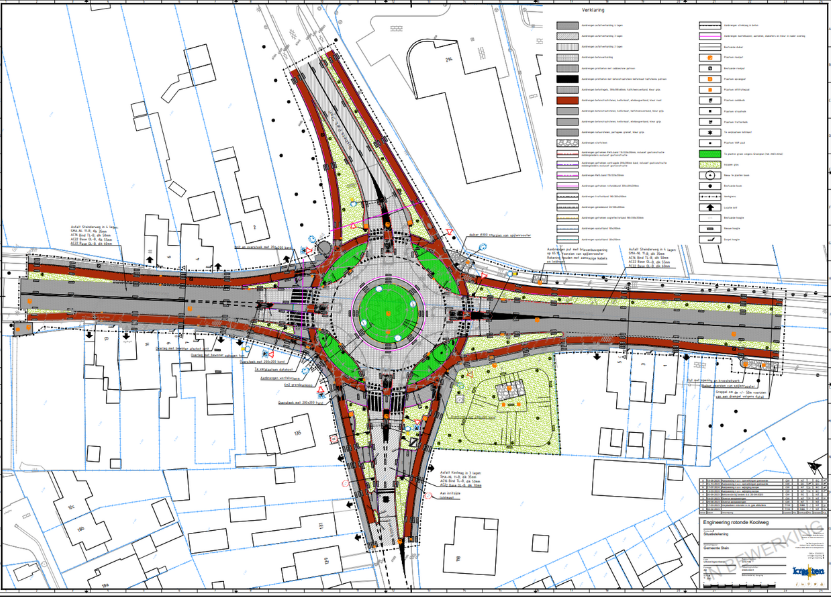 Situatietekening koolweg rotonde