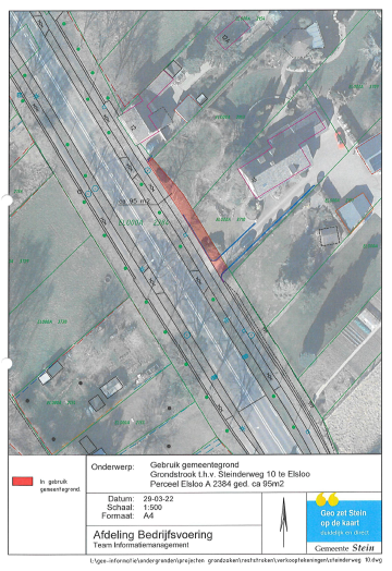 Luchtfoto bruikleen groenstrook Steinderweg 10