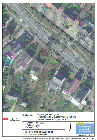 Luchtfoto bruikleen groenstrook Steinderweg 17