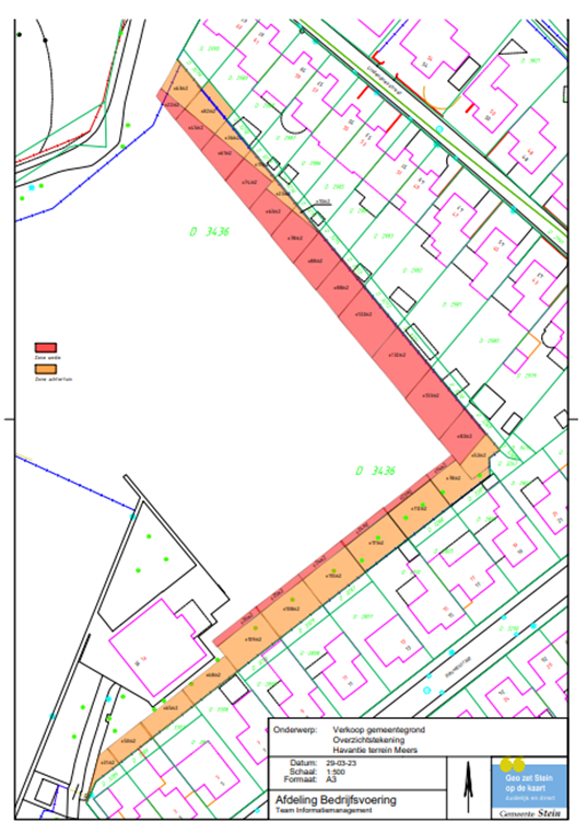 Situatietekening tuingrond Lindendriesstraat Meers
