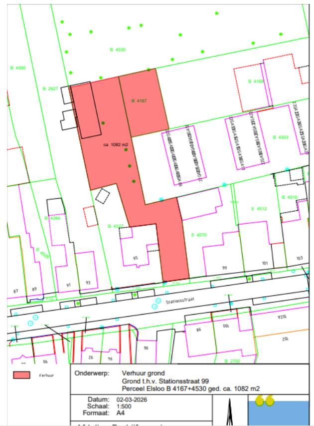 Situatietekening in gebruik geven stationsstraat Elsloo9