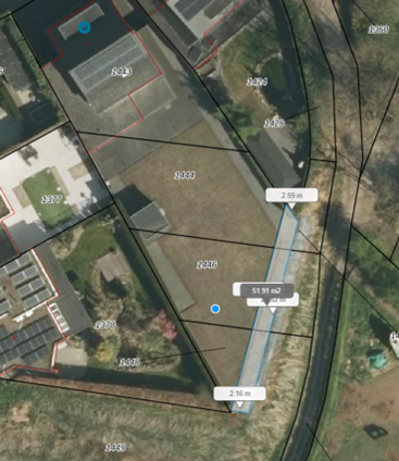 Situatietekening tuingrond St Rochusstraat 14 Stein